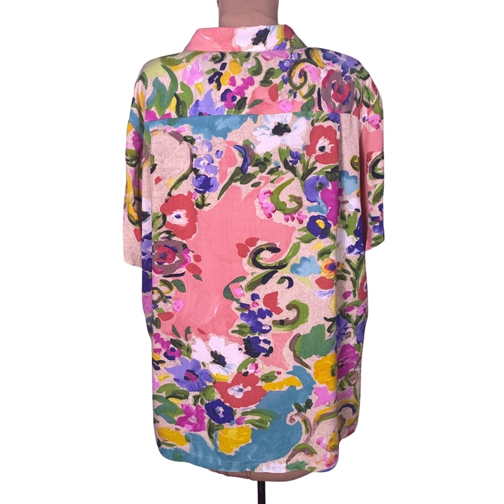 Vtg Jams World Dress & Shirt 2XL Flower Kiss Pattern Ruffle Hawaiian Resortwear - Picture 9 of 14
